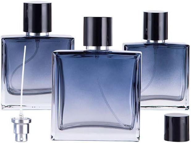 8 FLACONS DE PARFUMS VIDES DE COULEUR  BLEU