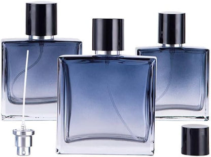 8 FLACONS DE PARFUMS VIDES DE COULEUR  BLEU