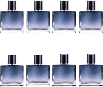 8 FLACONS DE PARFUMS VIDES DE COULEUR  BLEU