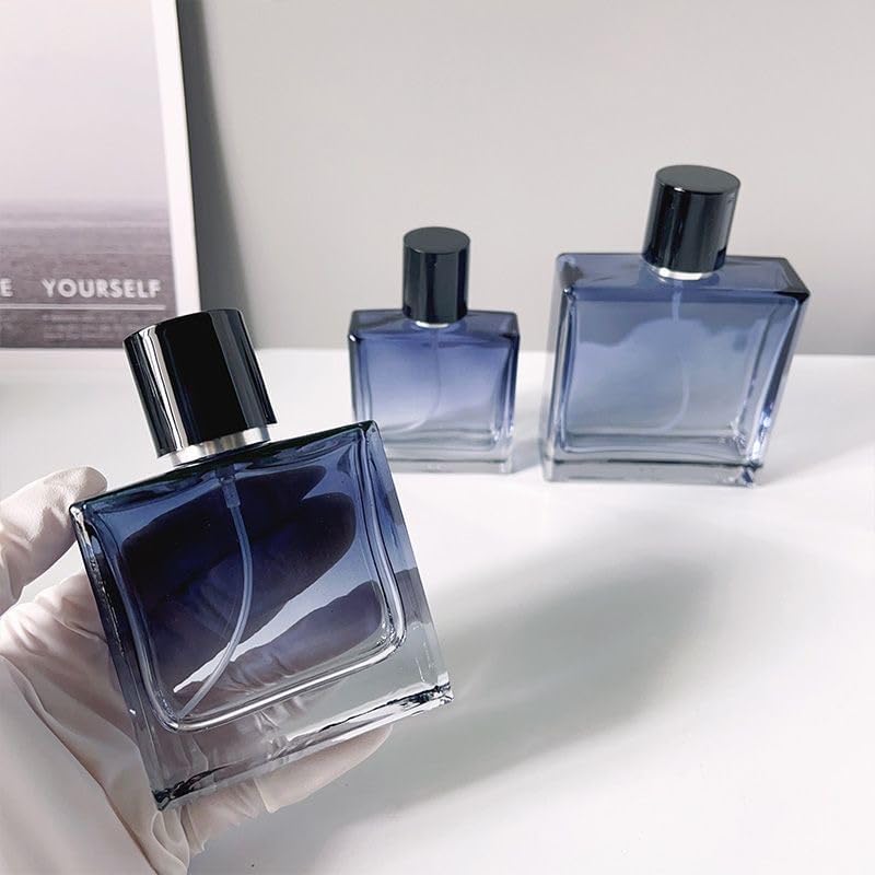 8 FLACONS DE PARFUMS VIDES DE COULEUR  BLEU